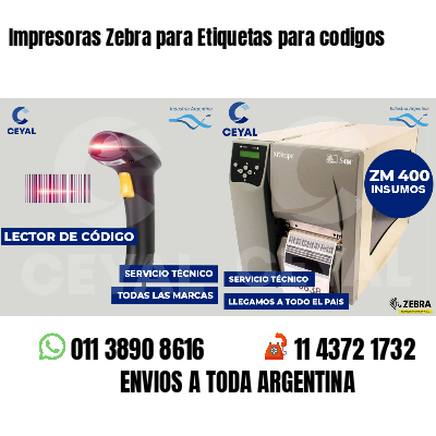 Impresoras Zebra para Etiquetas para codigos
