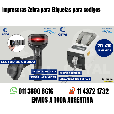 Impresoras Zebra para Etiquetas para codigos