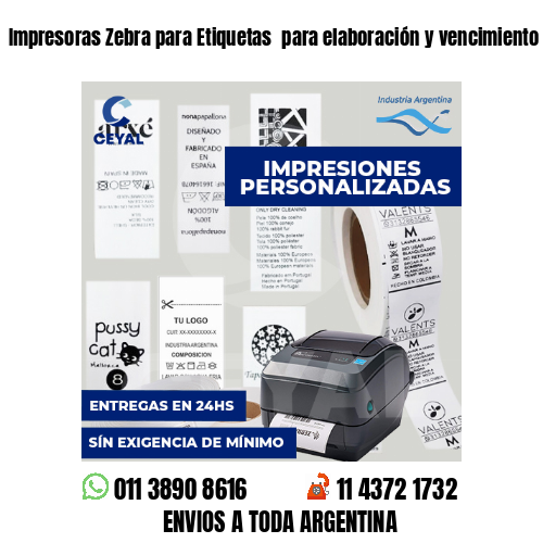 Impresoras Zebra para Etiquetas para elaboración y vencimiento