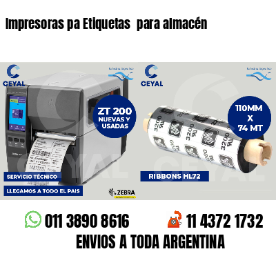Impresoras pa Etiquetas para almacén