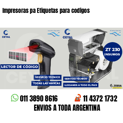 Impresoras pa Etiquetas para codigos
