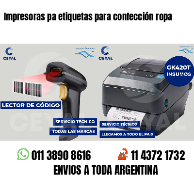 Impresoras pa etiquetas para confección ropa