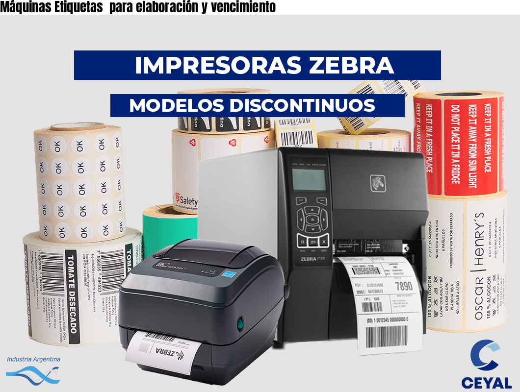 Máquinas Etiquetas para elaboración y vencimiento