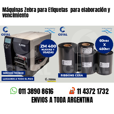 Máquinas Zebra para Etiquetas para elaboración y vencimiento