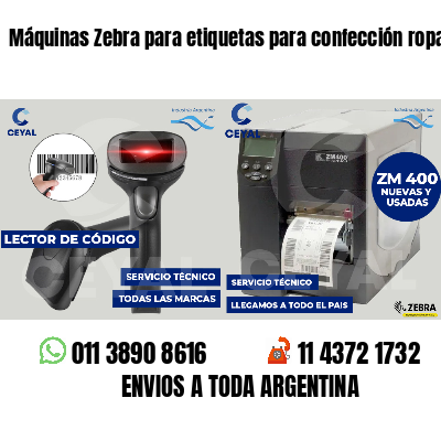 Máquinas Zebra para etiquetas para confección ropa