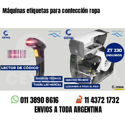 Máquinas etiquetas para confección ropa