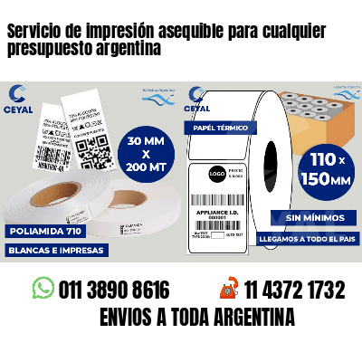 Servicio de impresión asequible para cualquier presupuesto argentina