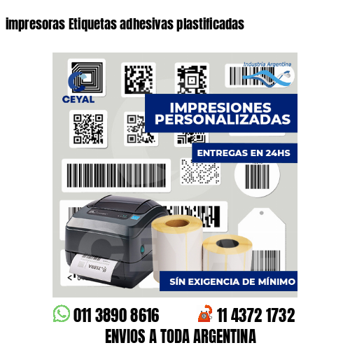 impresoras Etiquetas adhesivas plastificadas