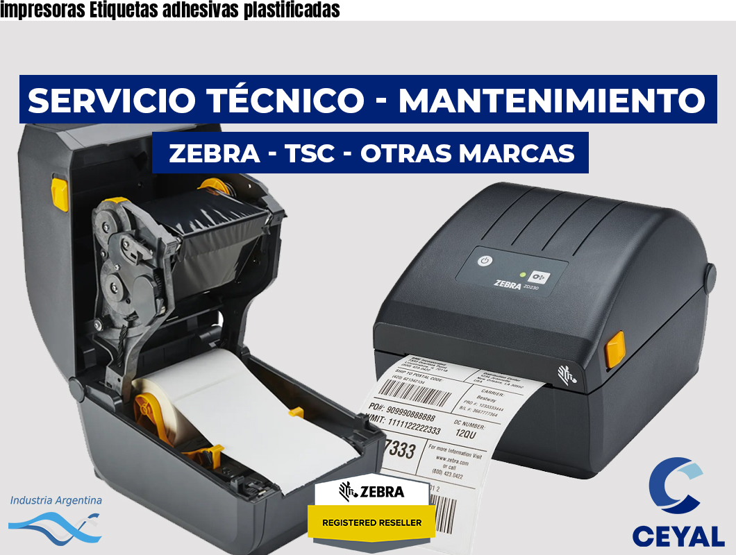 impresoras Etiquetas adhesivas plastificadas