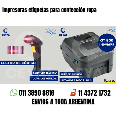 impresoras etiquetas para confección ropa