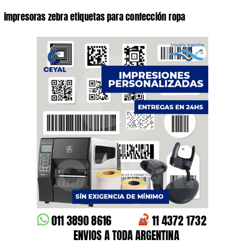 impresoras zebra etiquetas para confección ropa