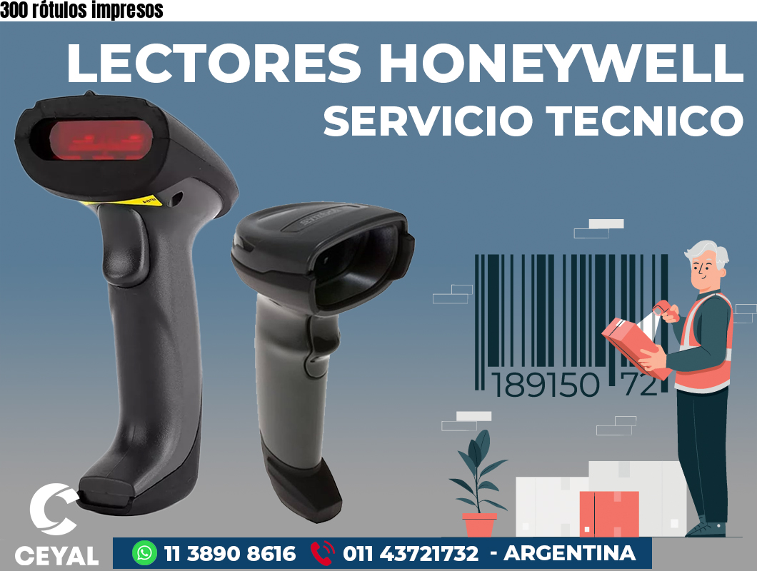 300 rótulos impresos