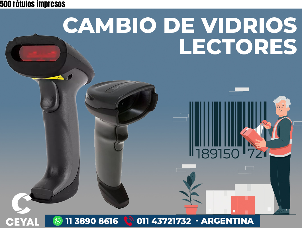 500 rótulos impresos