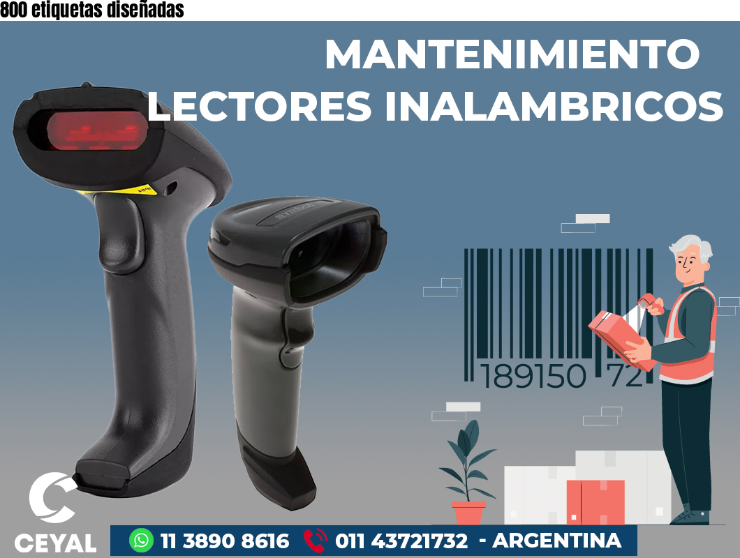 800 etiquetas diseñadas
