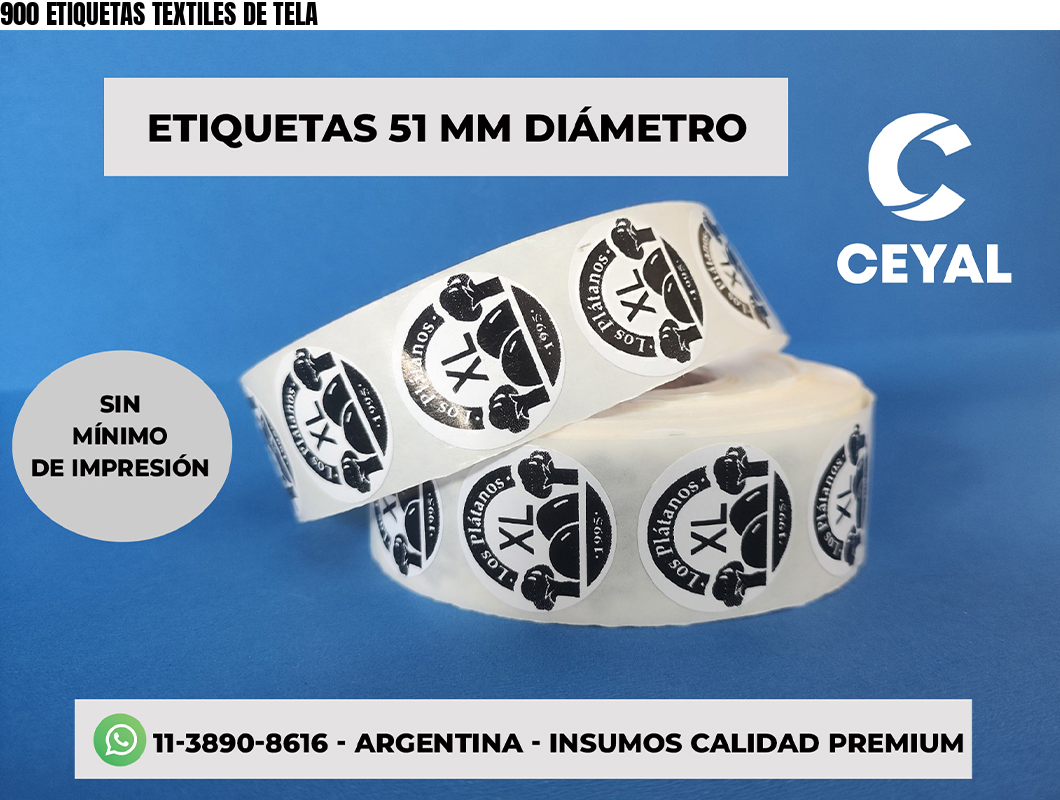 900 ETIQUETAS TEXTILES DE TELA