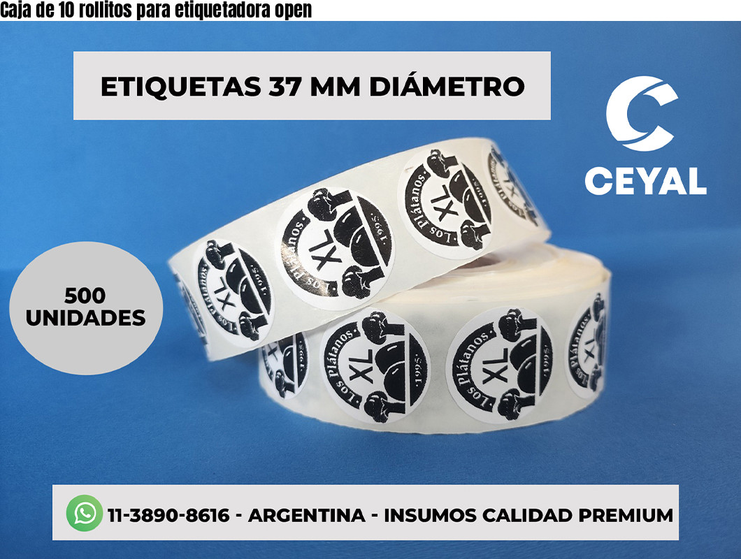 Caja de 10 rollitos para etiquetadora open