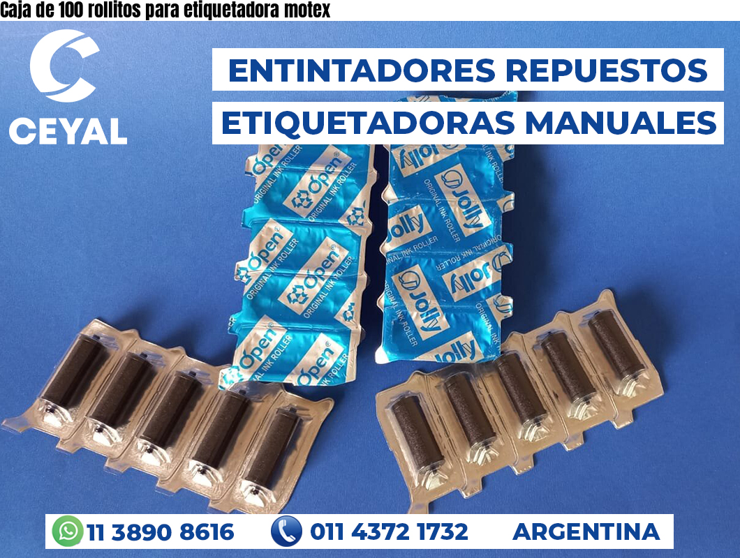 Caja de 100 rollitos para etiquetadora motex
