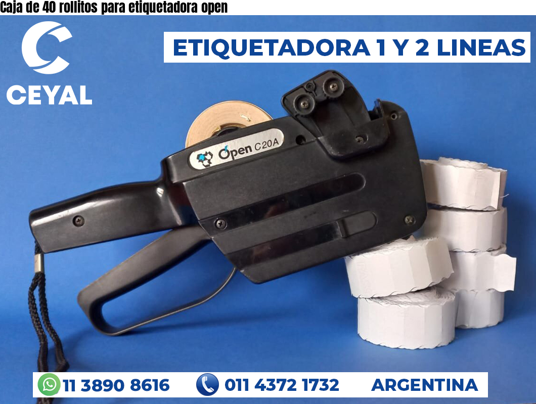 Caja de 40 rollitos para etiquetadora open