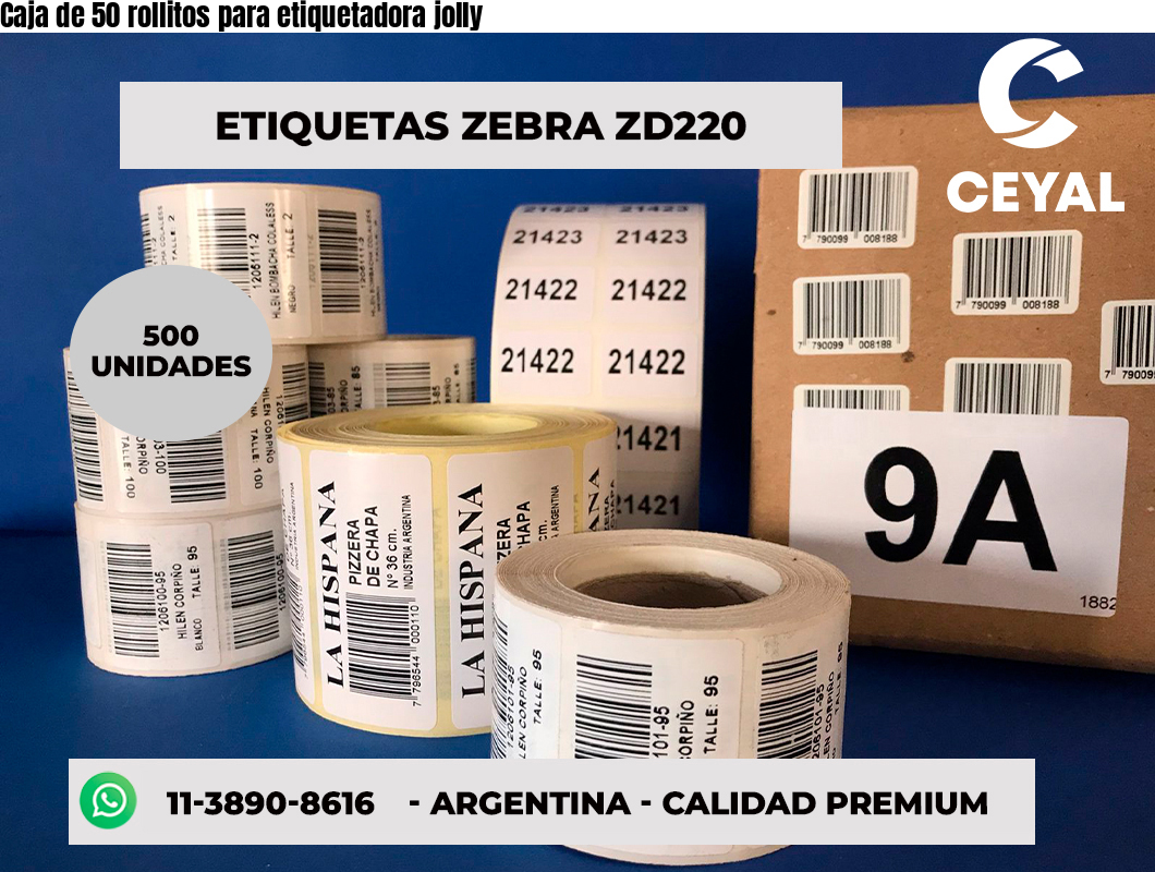 Caja de 50 rollitos para etiquetadora jolly