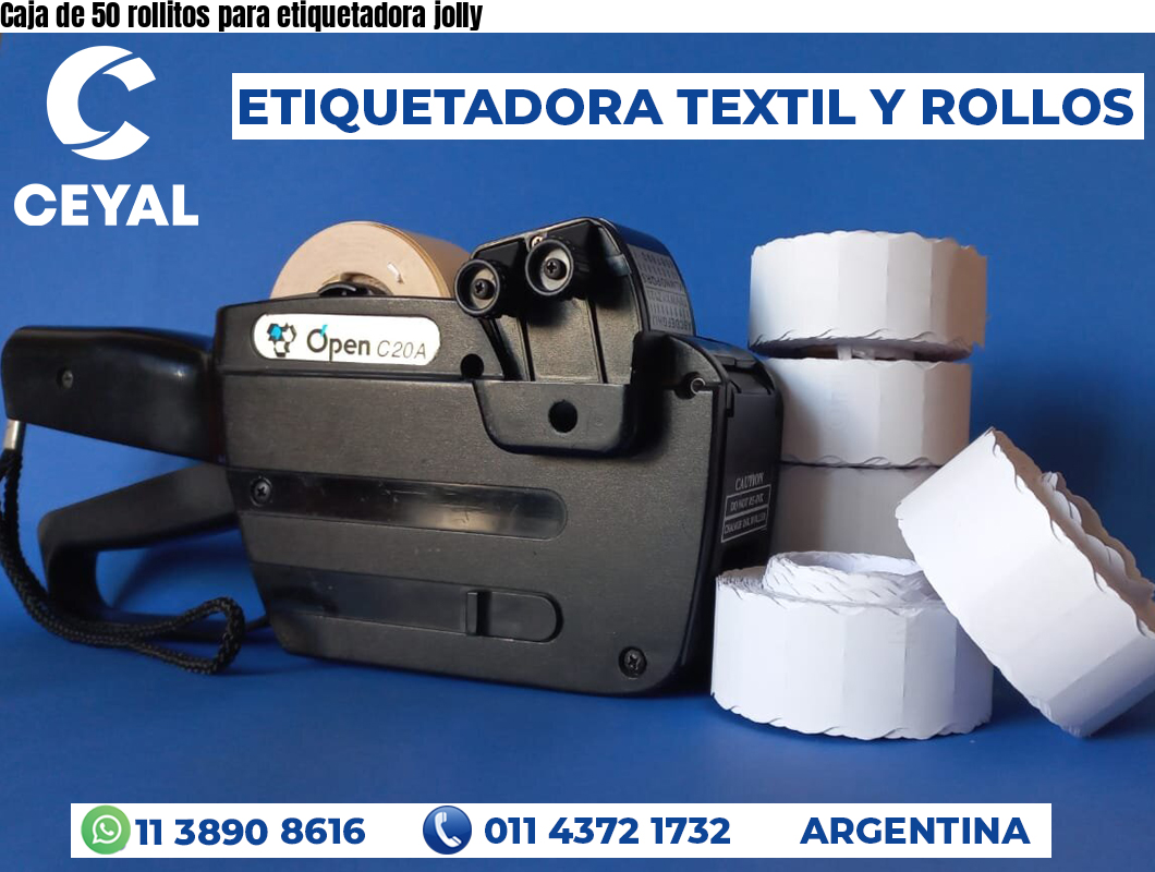 Caja de 50 rollitos para etiquetadora jolly
