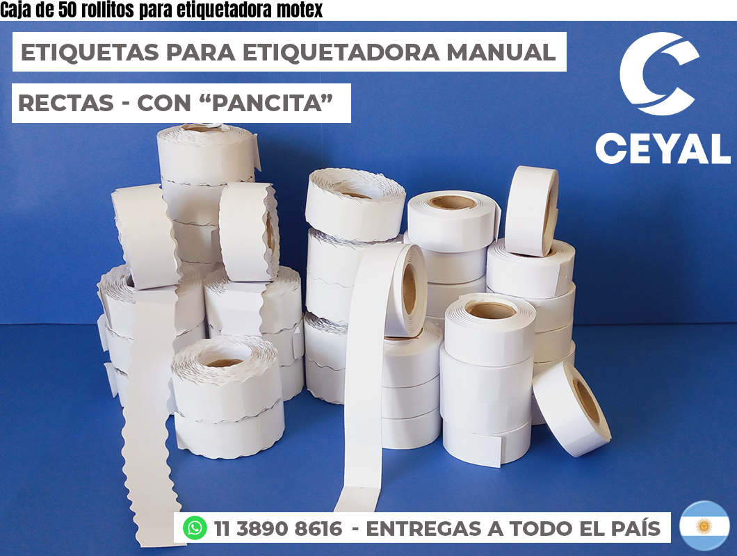 Caja de 50 rollitos para etiquetadora motex