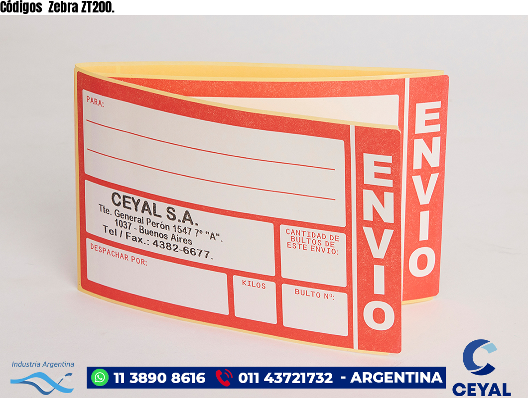 Códigos  Zebra ZT200.