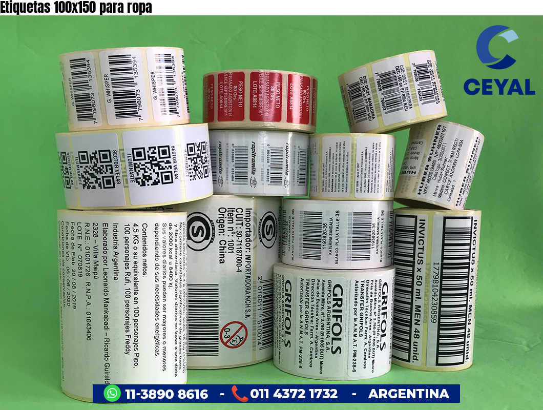 Etiquetas 100x150 para ropa