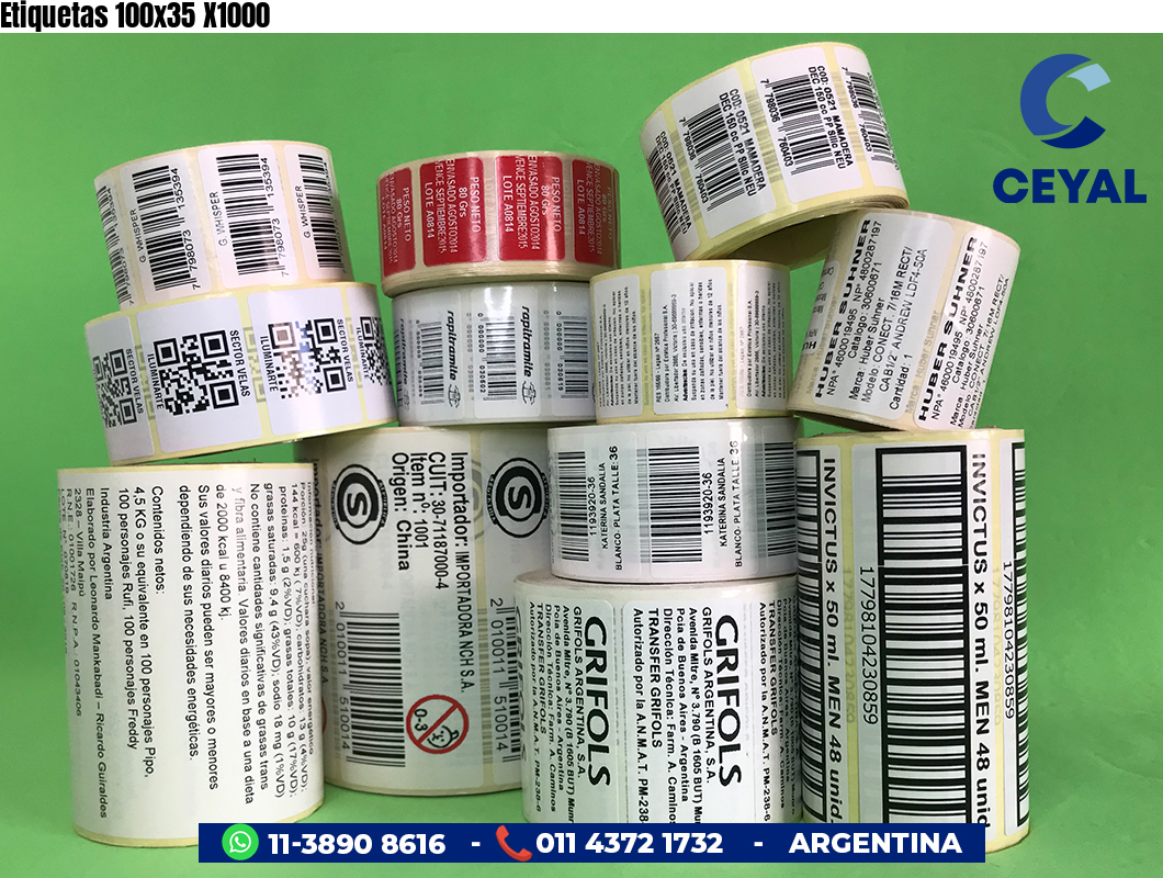 Etiquetas 100x35 X1000