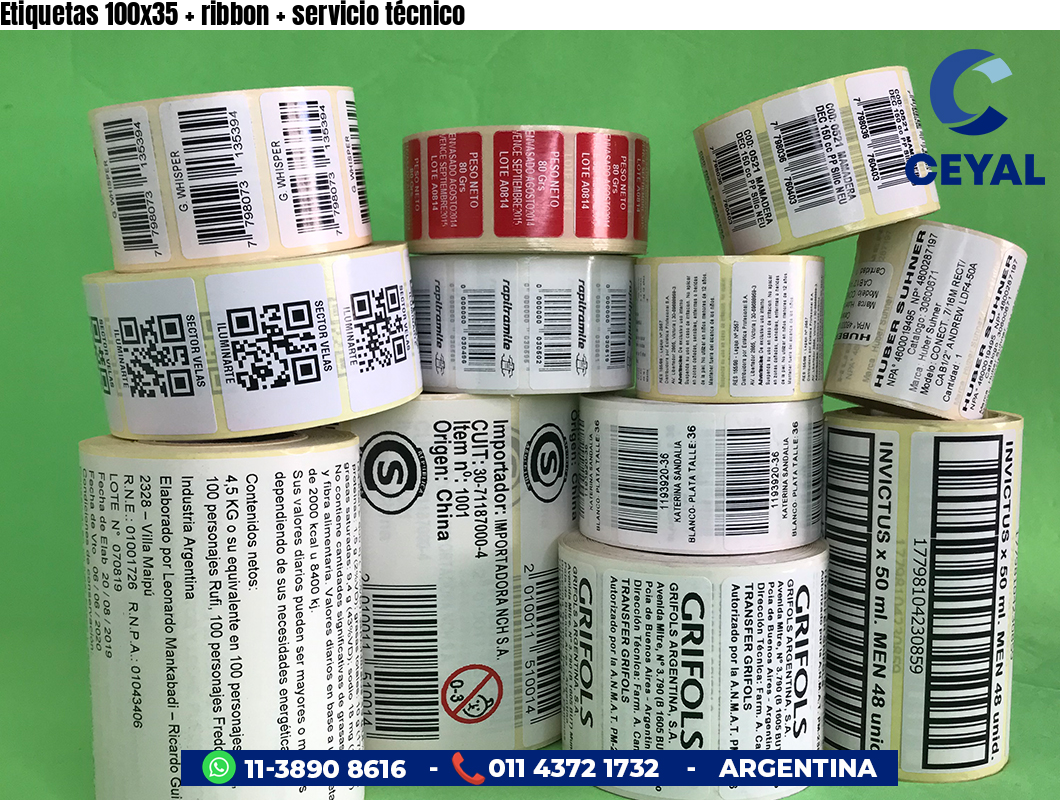 Etiquetas 100x35   ribbon   servicio técnico