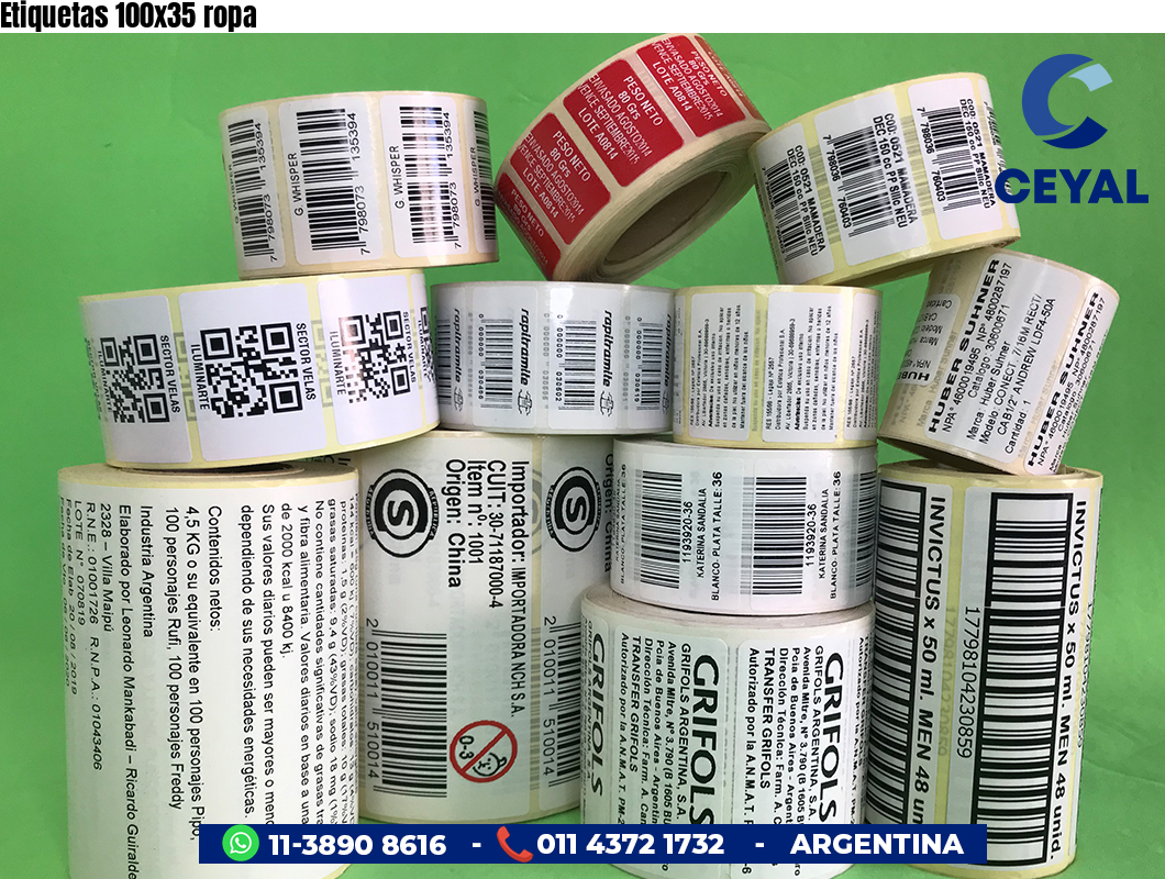 Etiquetas 100x35 ropa