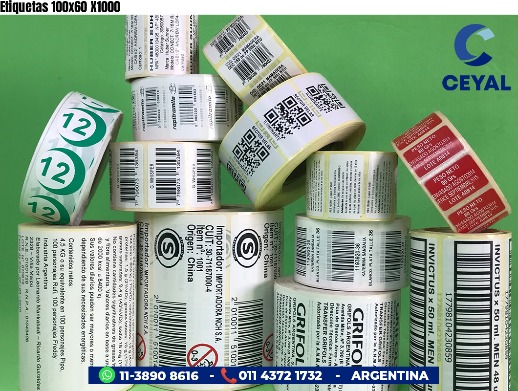 Etiquetas 100x60 X1000