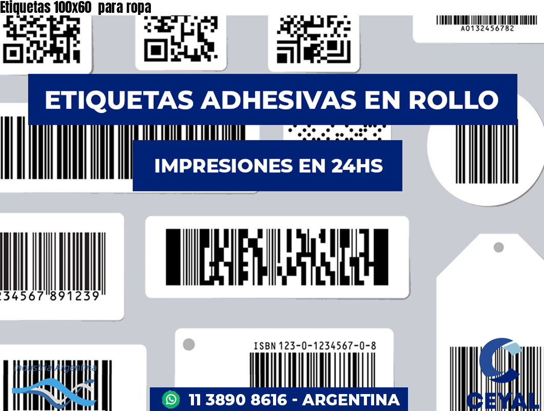 Etiquetas 100x60  para ropa