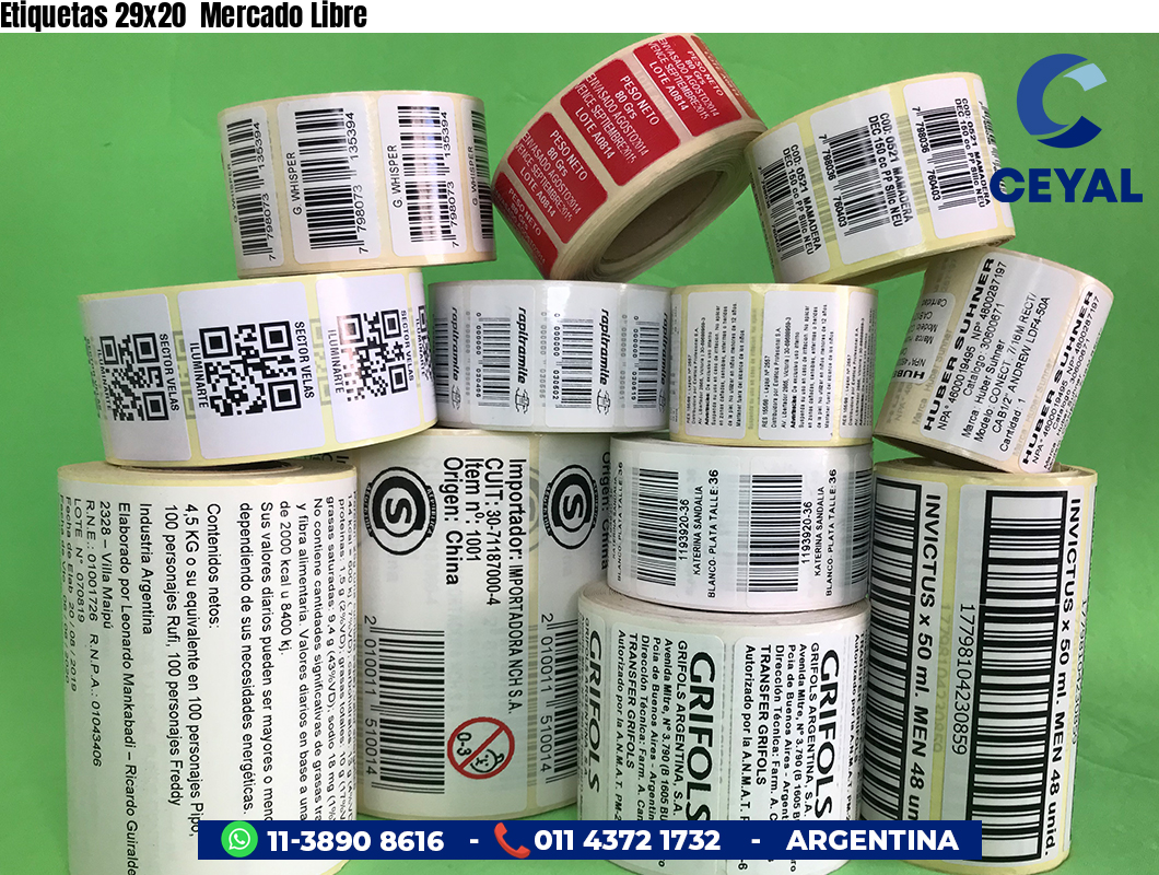 Etiquetas 29x20  Mercado Libre
