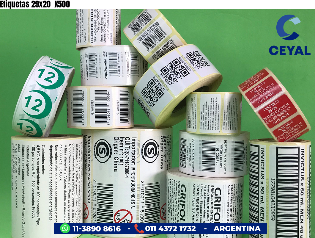 Etiquetas 29x20 X500