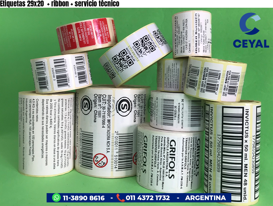 Etiquetas 29x20    ribbon   servicio técnico