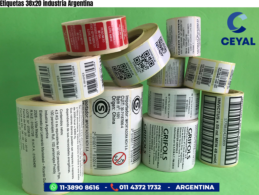 Etiquetas 38x20 industria Argentina