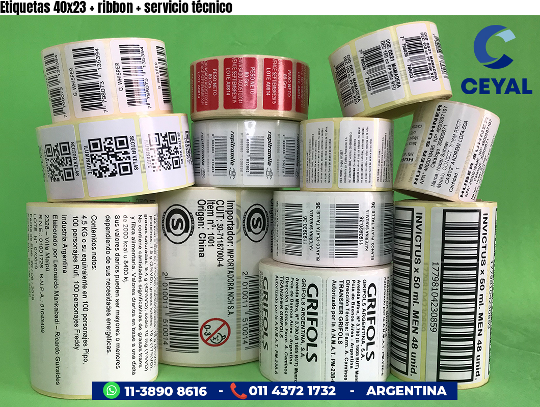 Etiquetas 40x23   ribbon   servicio técnico