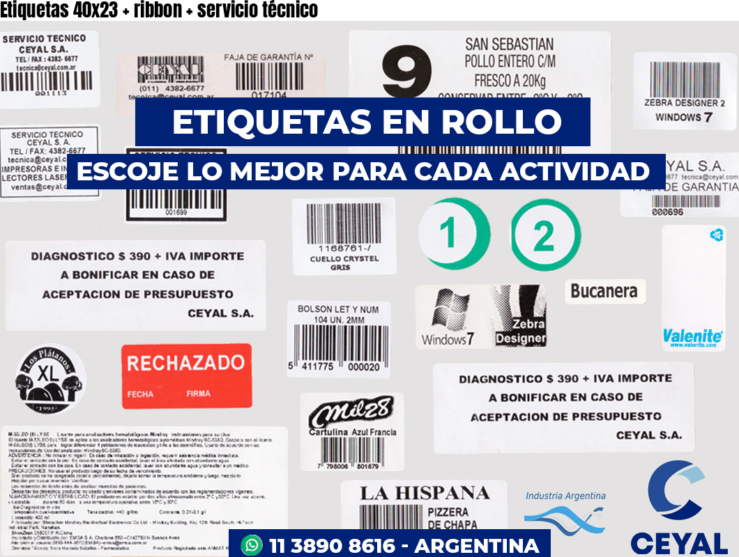 Etiquetas 40x23   ribbon   servicio técnico