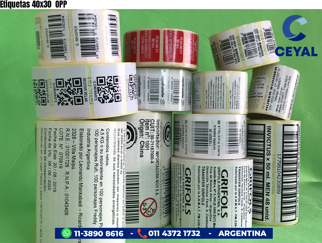 Etiquetas 40x30  OPP