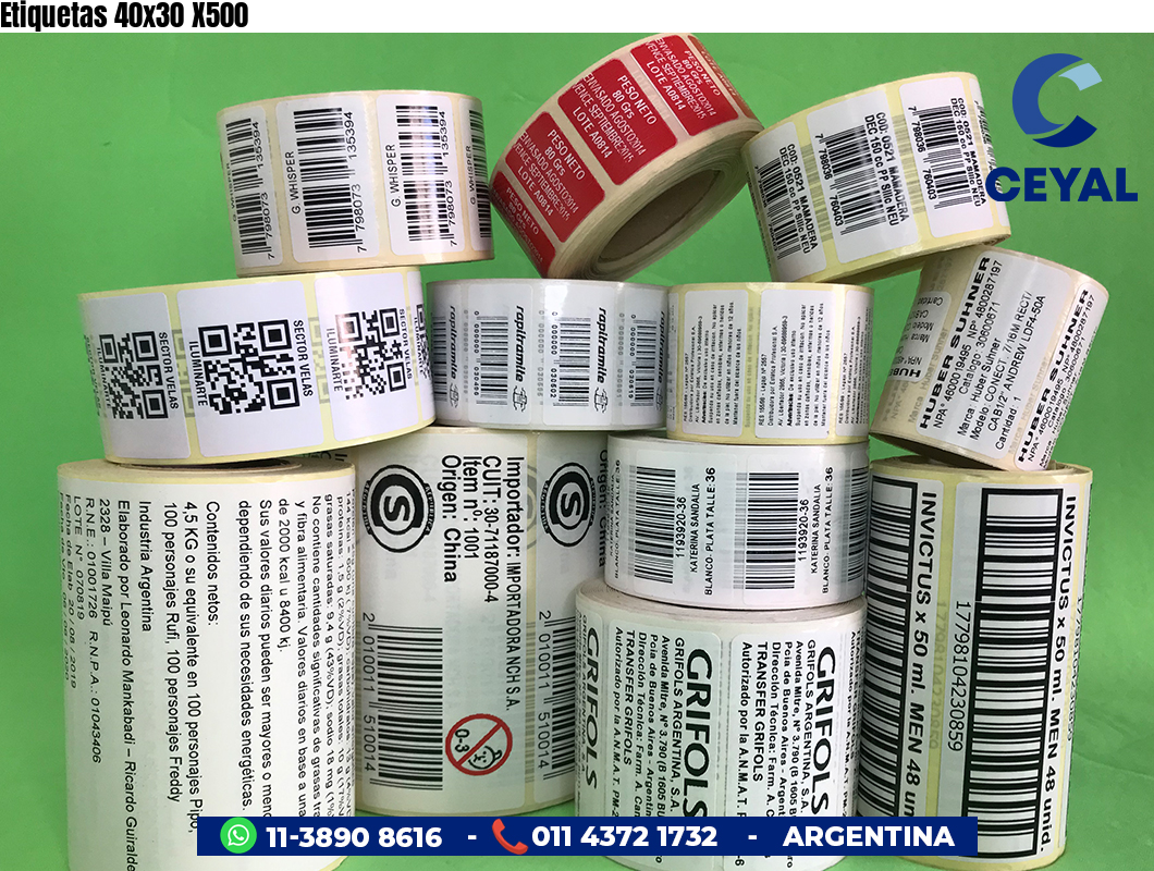 Etiquetas 40x30 X500
