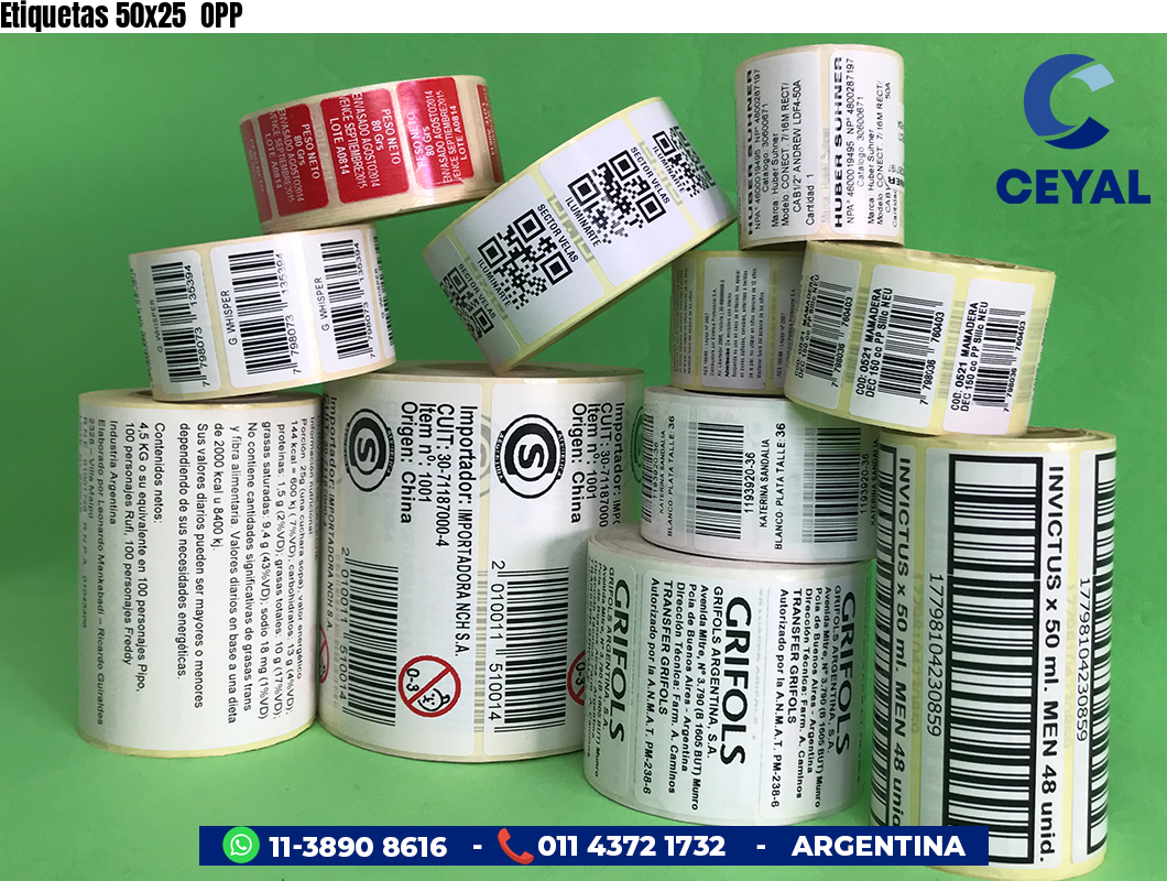 Etiquetas 50x25  OPP