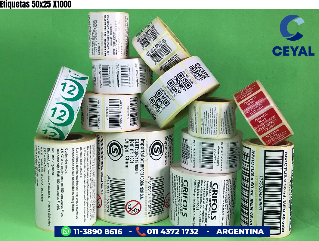Etiquetas 50x25 X1000