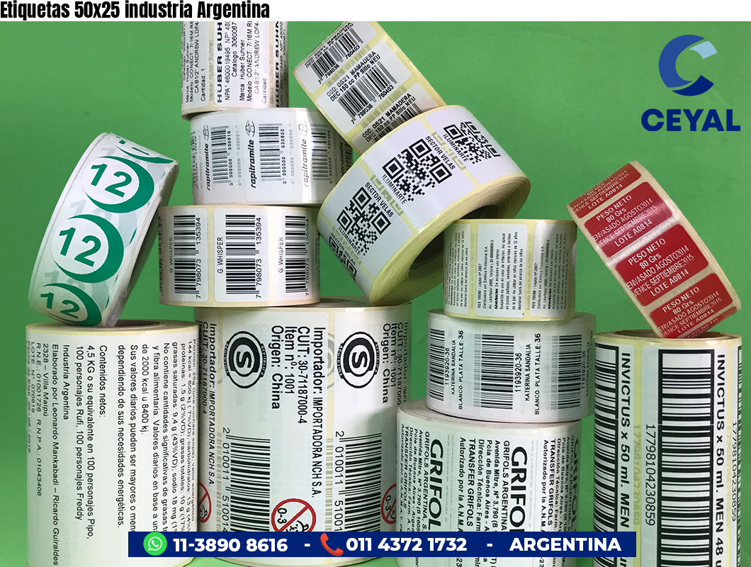 Etiquetas 50x25 industria Argentina