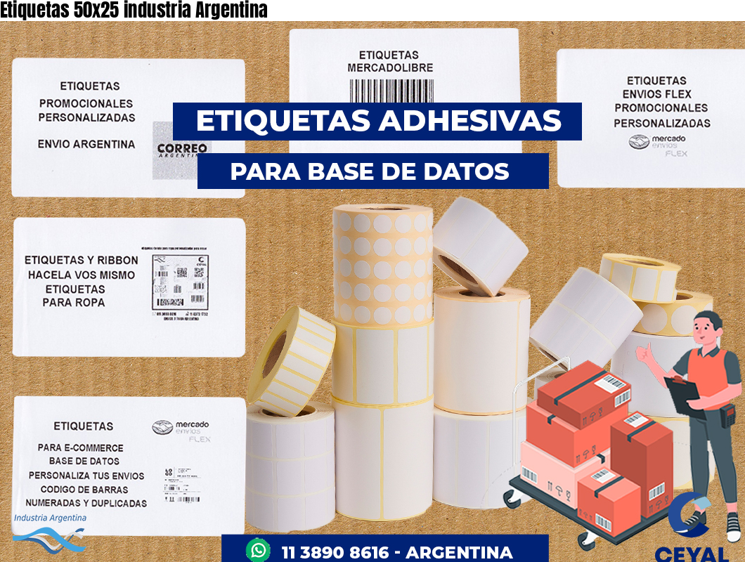 Etiquetas 50x25 industria Argentina