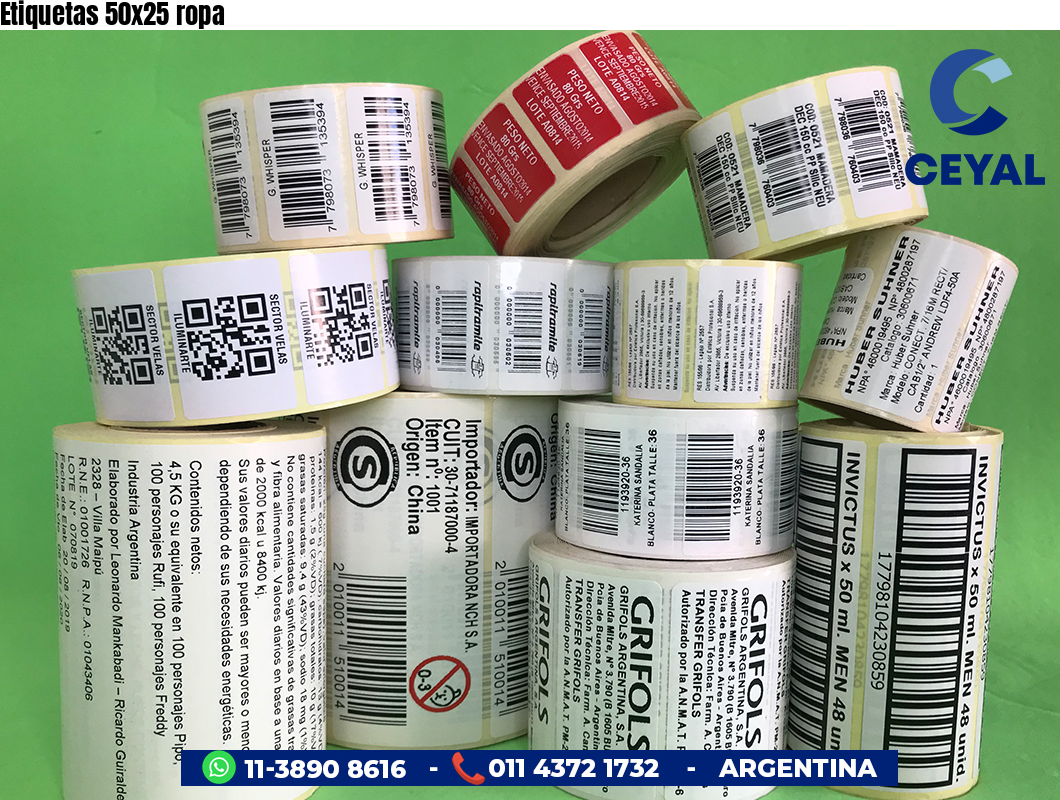 Etiquetas 50x25 ropa