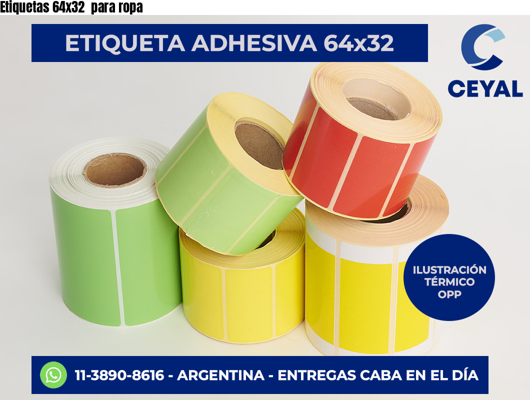 Etiquetas 64×32  para ropa