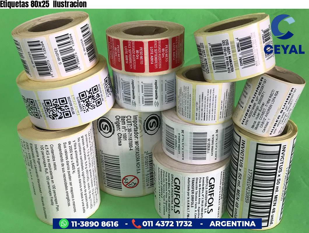 Etiquetas 80x25  Ilustracion