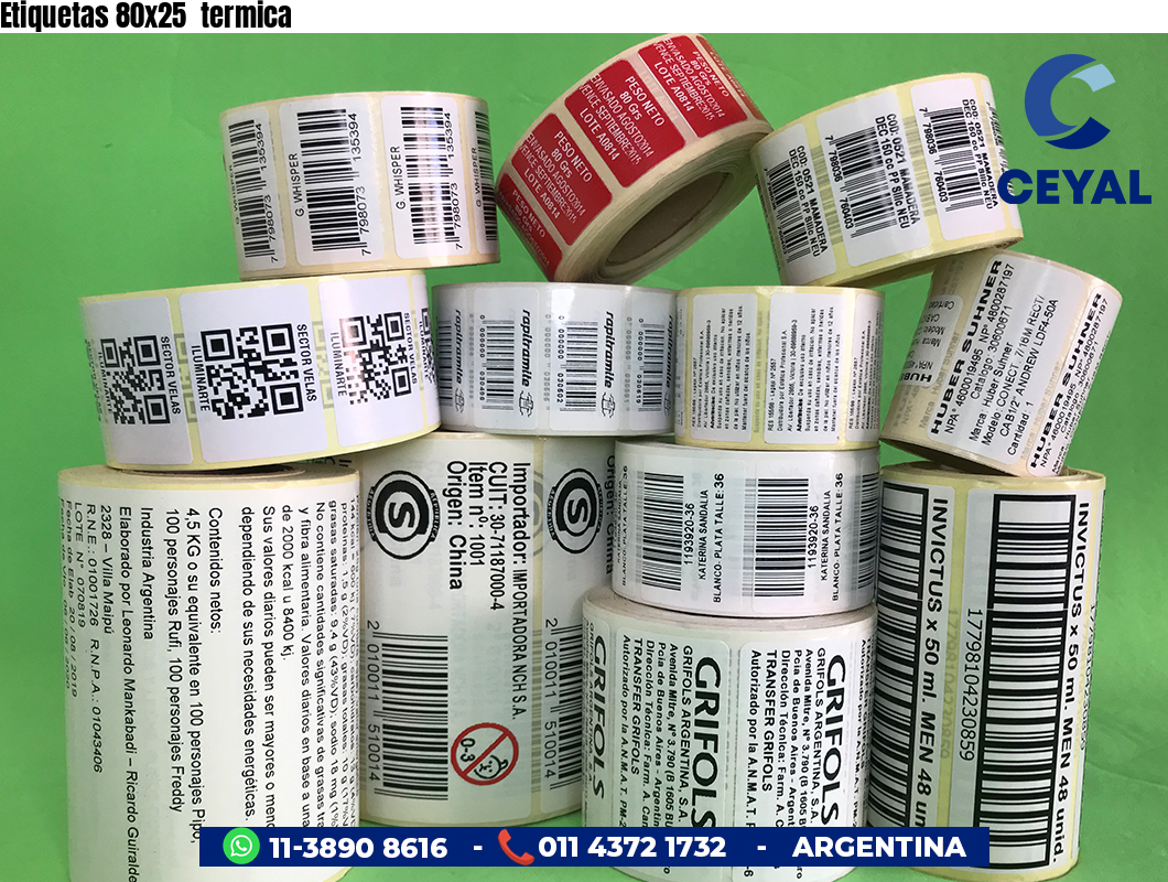 Etiquetas 80x25  termica