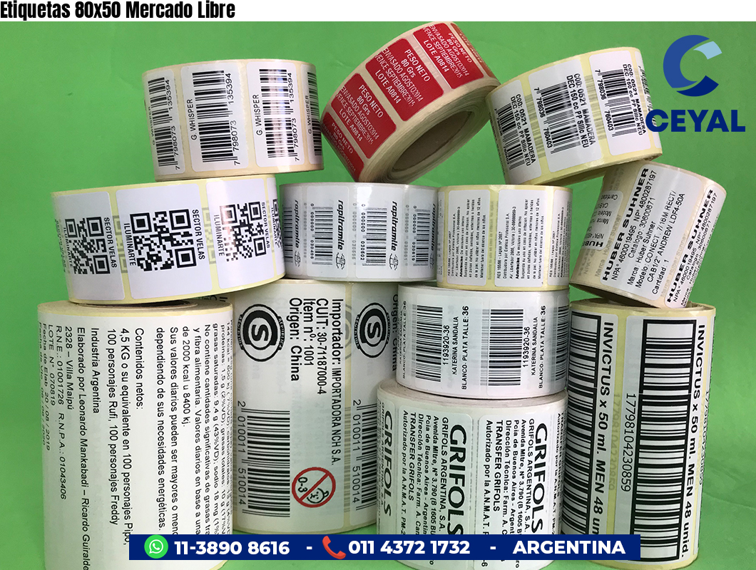Etiquetas 80x50 Mercado Libre