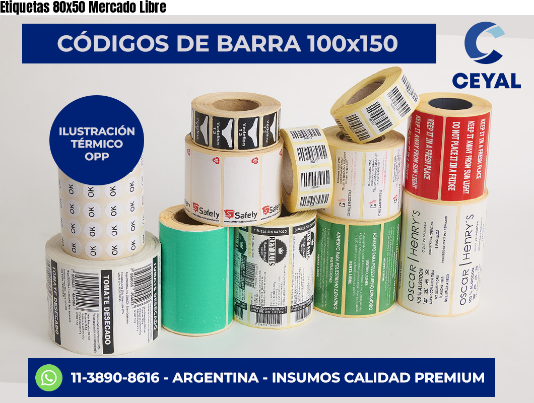 Etiquetas 80x50 Mercado Libre